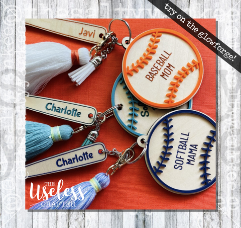 Baseball Or Softball With Bat Keychain Svg File Download Downloads