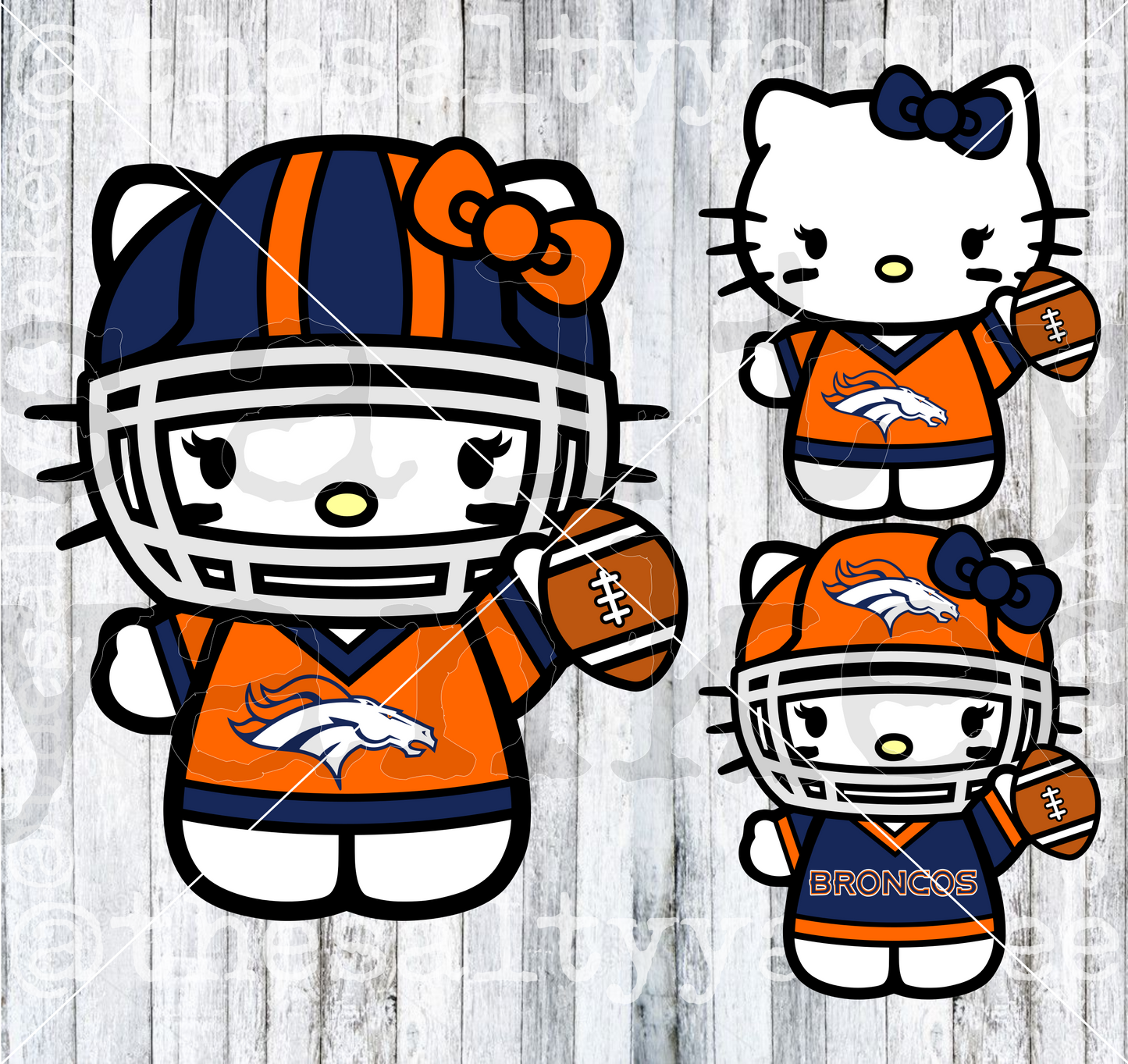 Cute Kitty in Team Football Attire SVG and PNG File Download