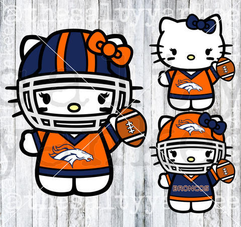 Cute Kitty in Team Football Attire SVG and PNG File Download