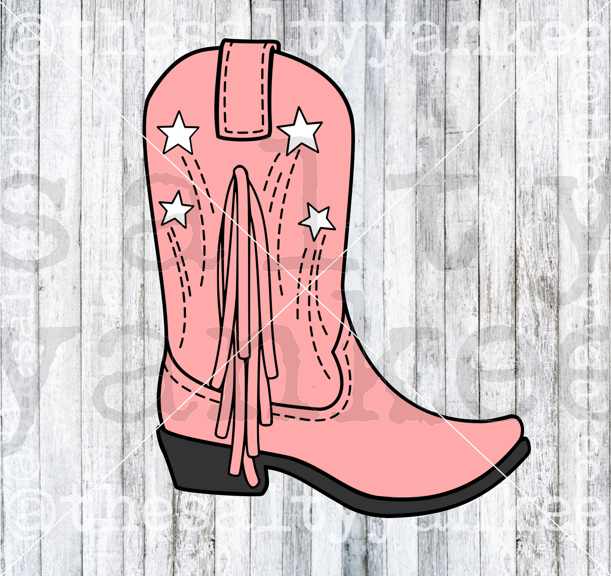 Cowgirl Boot With Fringe Svg And Png File Download The Salty Yankee