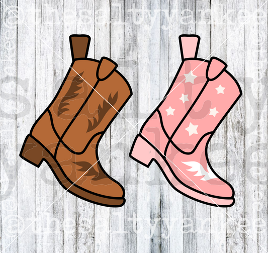 Cowboy Cowgirl Boot Christmas Stocking SVG and PNG File Download