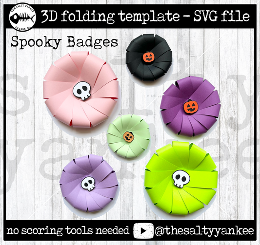 Spooky Badges Template - SVG File Download