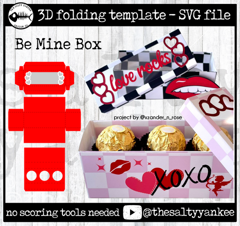 Be Mine Box Candy Holder Box - SVG File Download