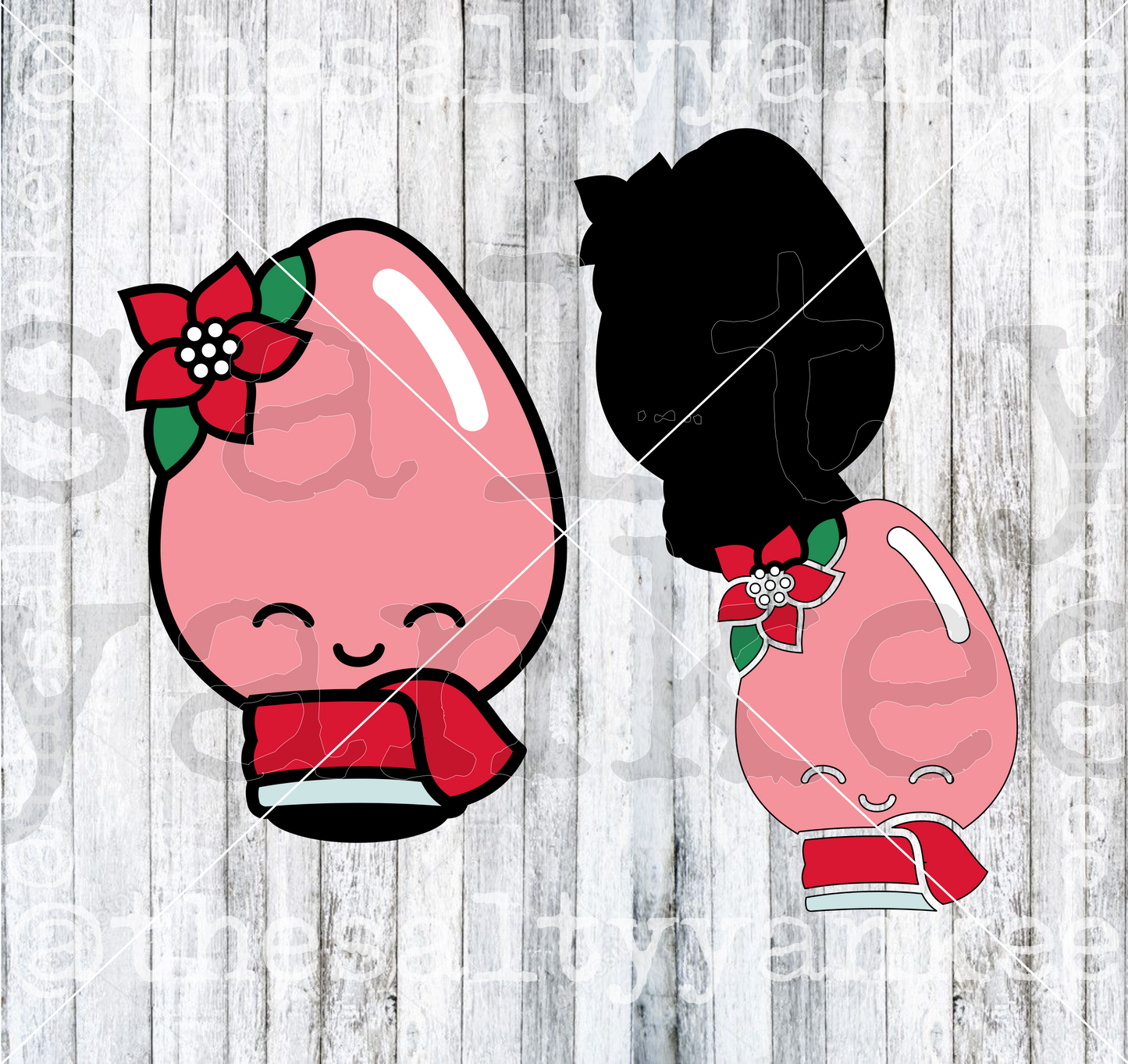 Kawaii Christmas Light Bulbs SVG and PNG File Download