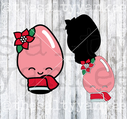 Kawaii Christmas Light Bulbs SVG and PNG File Download