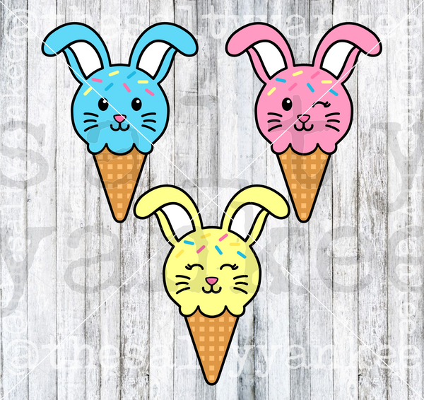 Bunny Cones SVG and PNG File Download