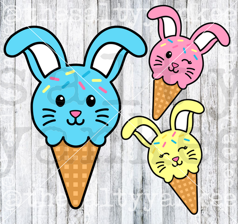 Bunny Cones SVG and PNG File Download