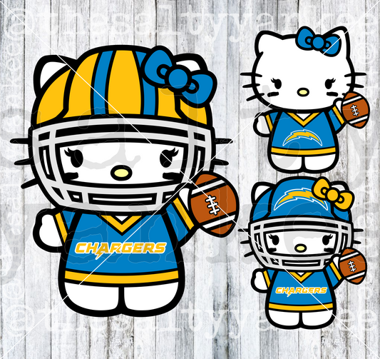Cute Kitty in Team Football Attire SVG and PNG File Download