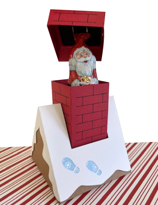 Christmas Chimney Surprise Treat Box Template - SVG File Download