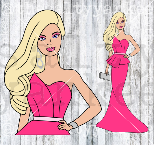 Classic Toy Doll Girl SVG and PNG File Download