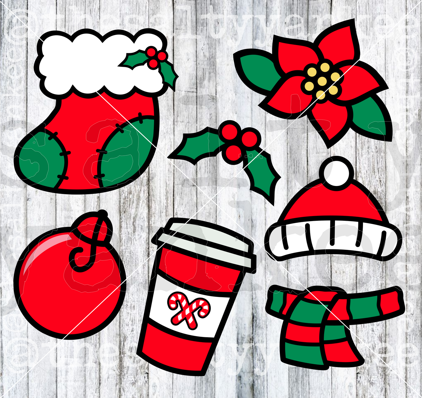 Christmas Clipart Bundle SVG and PNG File Download