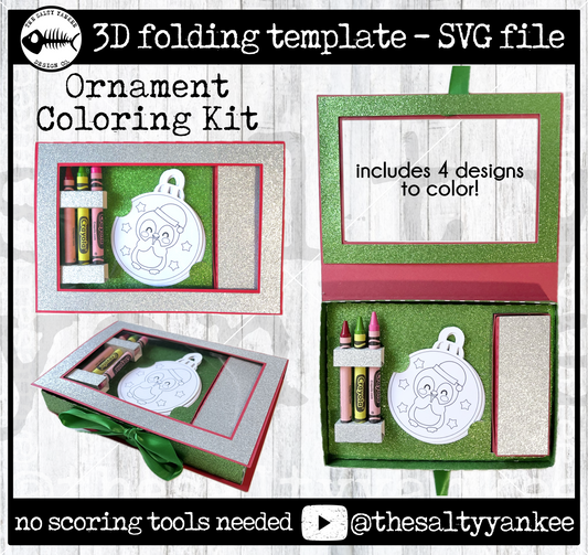 Ornament Coloring Kit Template- SVG File Download