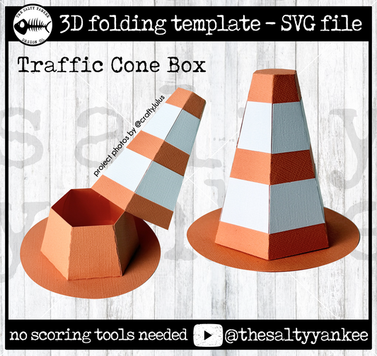 Traffic Cone Treat Box Template - SVG File Download