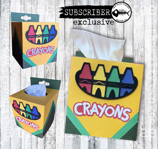 Crayon Box Tissue Cover - SVG File Download