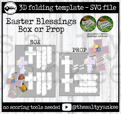 Easter Blessings Box or Prop - SVG File Download