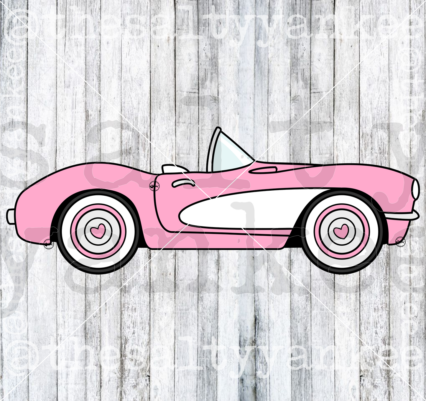 Diva Pink Sports Car SVG and PNG File Download