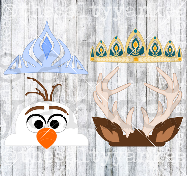 Ice Queen and Friends Printable Crowns SVG and PNG File Download