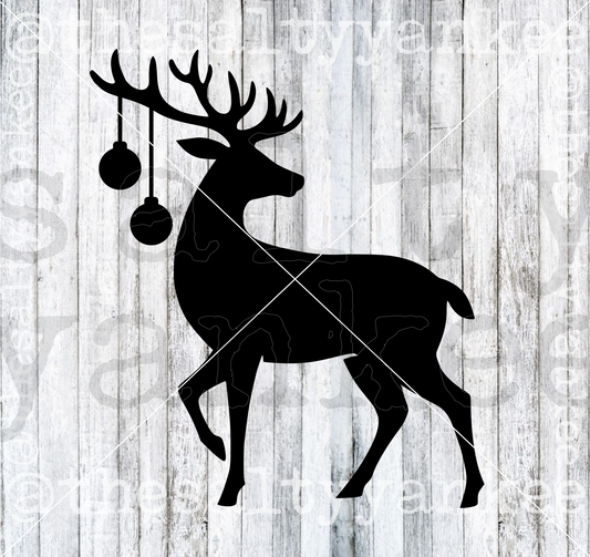 Christmas Reindeer with Ornaments SVG and PNG File Download