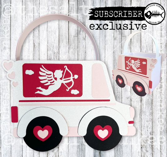 Cupid's Delivery Truck - Subscriber Exclusive Template SVG File