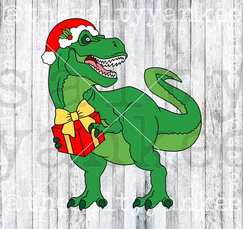 Christmas Santa T Rex Dinosaur SVG and PNG File Download