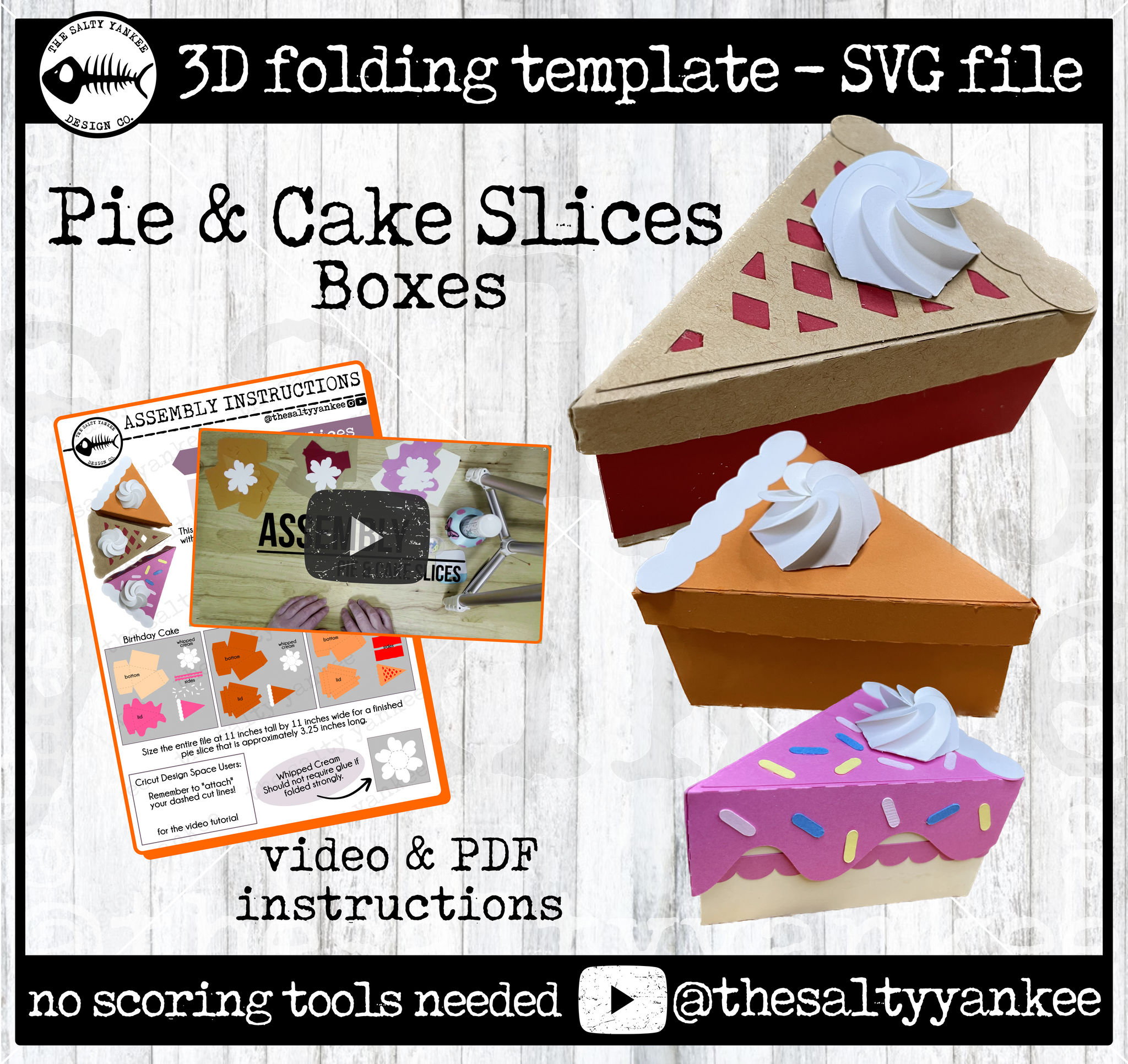 Pie and Cake Slice Boxes - SVG File Download