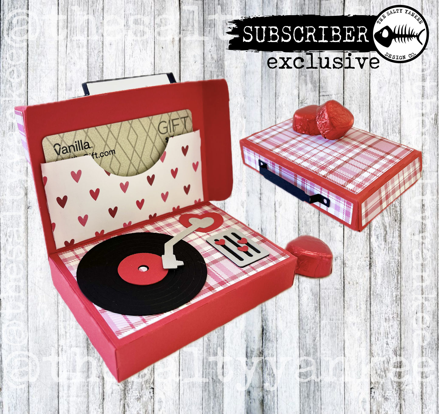 Retro Record Player Gift Card Holder and Treat Box Template - SVG File Download