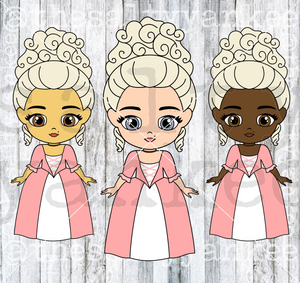 SY Dolls Renaissance Girl SVG and PNG File Download