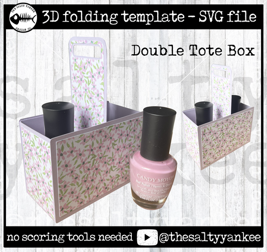 Double Tote Box Template - SVG File Download
