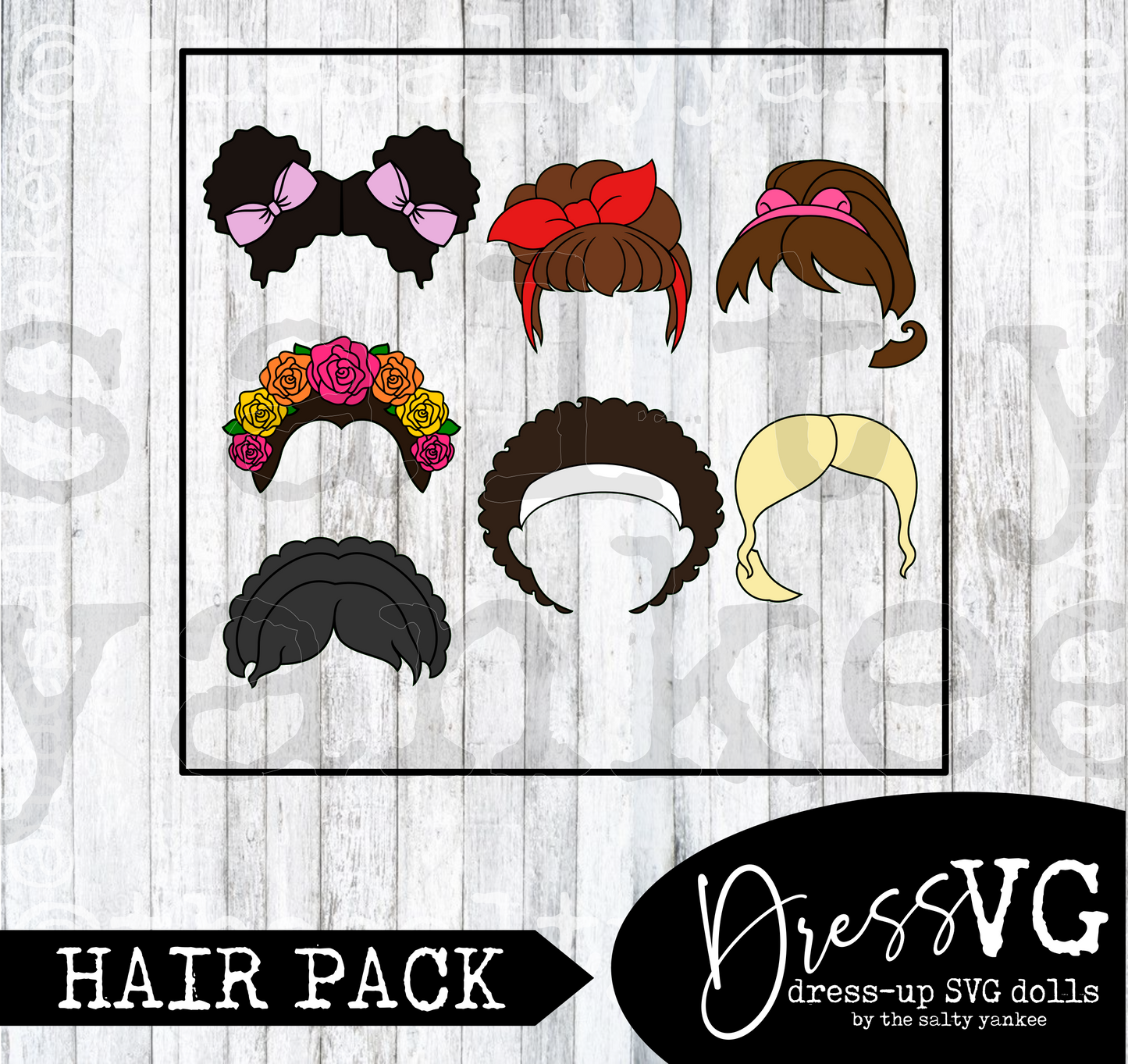 DressVG Hair Pack - Dressy Hair -  SVG File Download