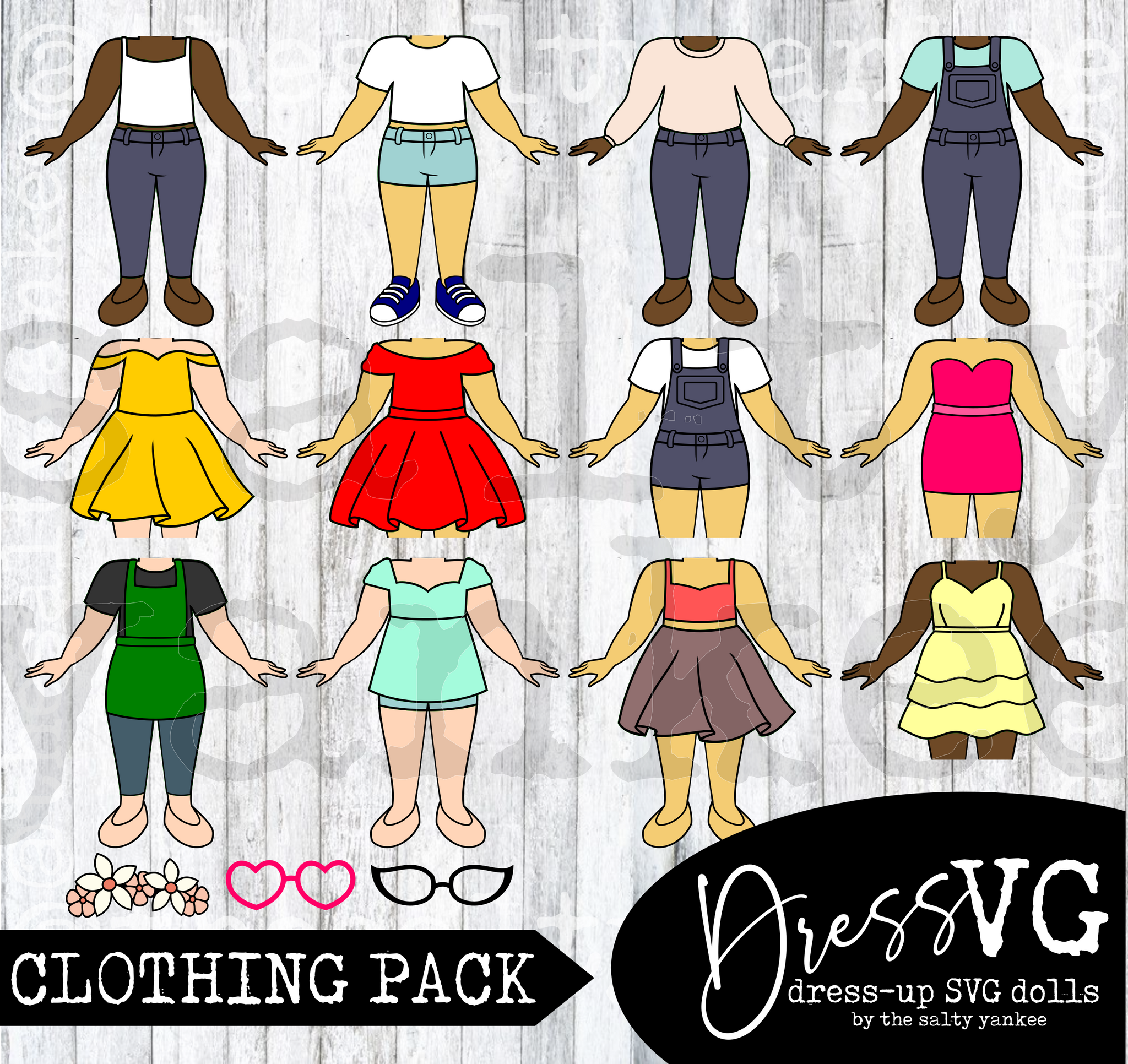 DressVG Clothing Pack - Casual Starter Pack -  SVG File Download