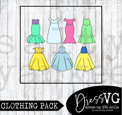 DressVG Clothing Pack - Dresses -  SVG File Download