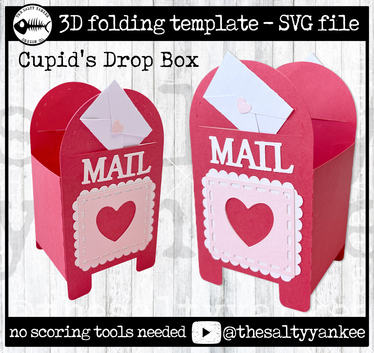 Cupid's Drop Box Template- SVG File Download