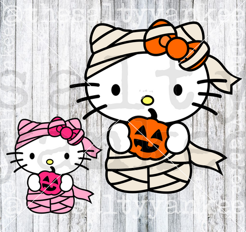 Cute Kitty in Halloween Costume SVG and PNG File Download