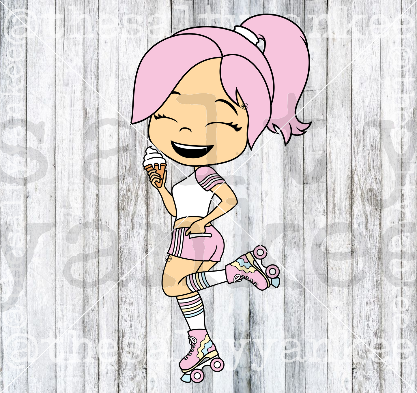 Roller Derby Girl SVG and PNG File Download