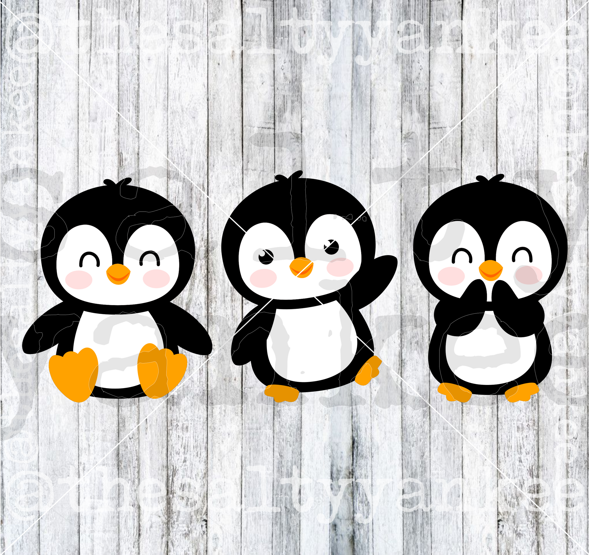 Cute Penguins SVG and PNG File Download