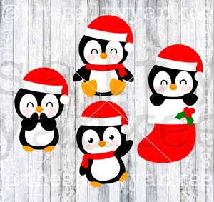 Christmas Penguins SVG and PNG File Download