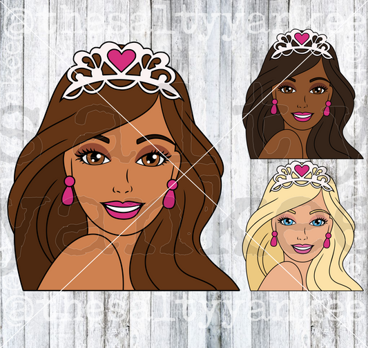 Princess Toy Doll Girl SVG and PNG File Download