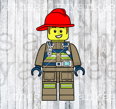 Toy Fireman Firefighter Layered SVG and PNG File Download