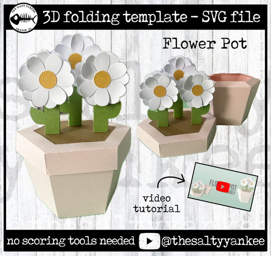 Flower Garden Pot Box - SVG File Download