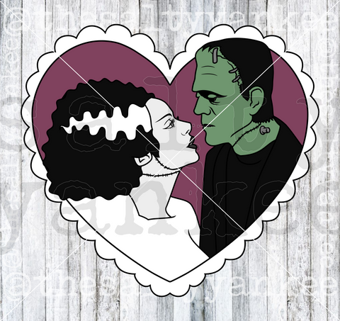 Valentines Day Horror Monster and Bride SVG and PNG File Download
