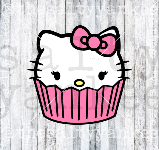Cute Kitty Cupcake SVG and PNG File Download