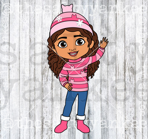 Winter Kitty Cat Dollhouse Girl SVG and PNG File Download