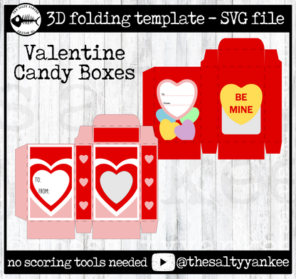 Valentines Day Hearts Candy Boxes - SVG File Download