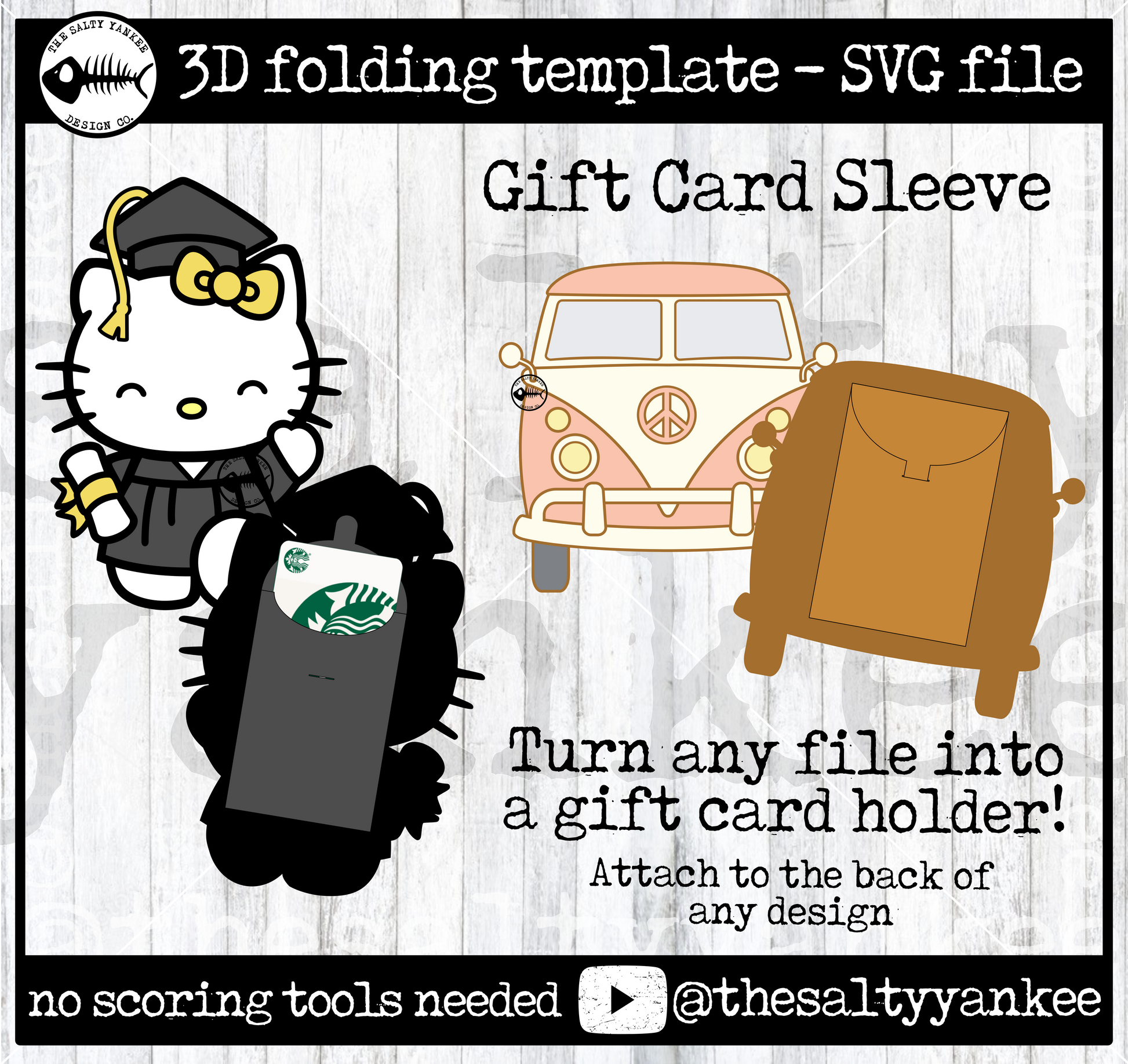 Gift Card Sleeve Template - SVG File Download The Salty Yankee Gift Card Sleeve Template - SVG File Download The Salty Yankee
