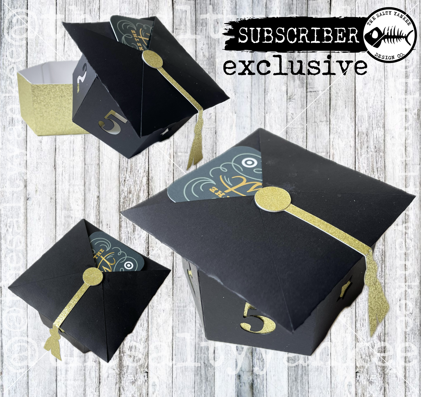 Graduation Grad Cap Gift Box Template - SVG File Download