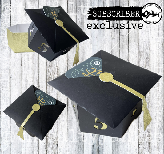 Graduation Grad Cap Gift Box Template - SVG File Download