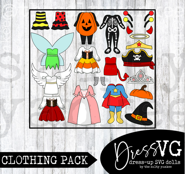 DressVG Clothing Pack - Classic Halloween -  SVG File Download