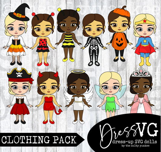 DressVG Clothing Pack - Classic Halloween -  SVG File Download