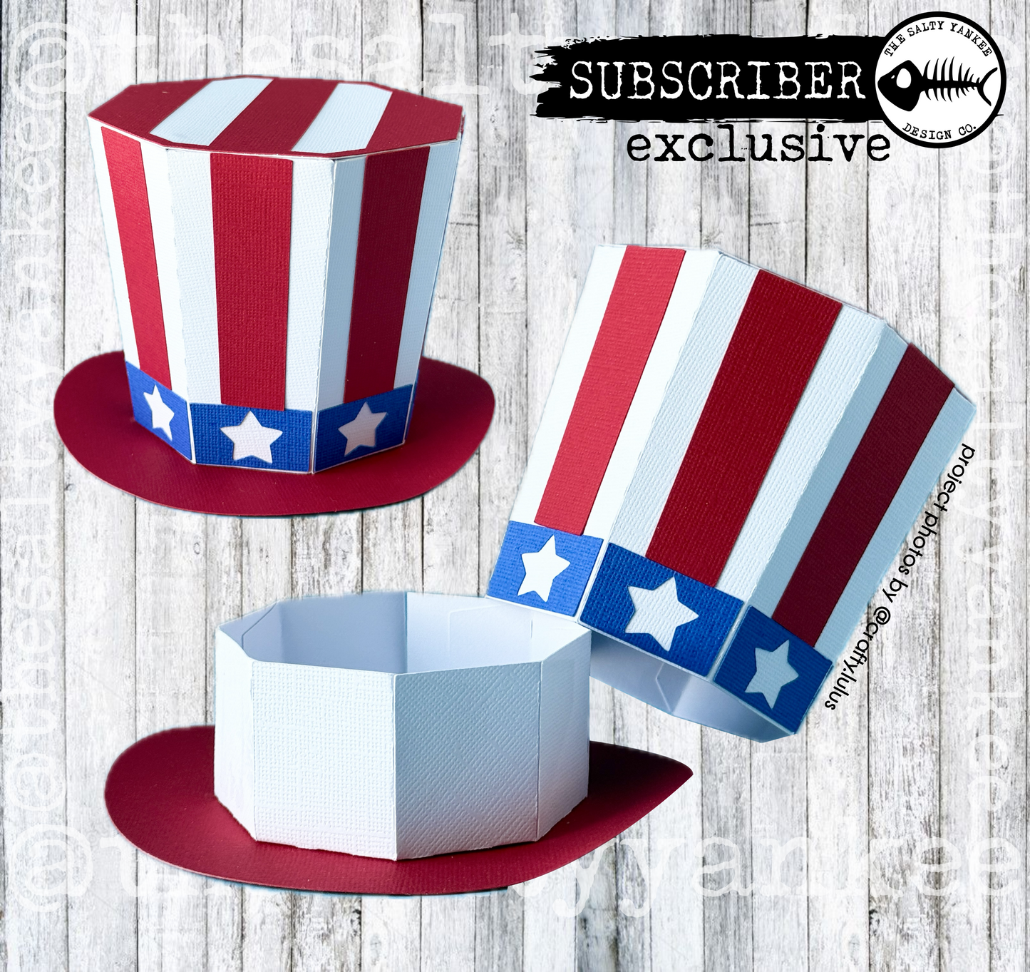 Uncle Sam Hat Box Template - SVG File Download