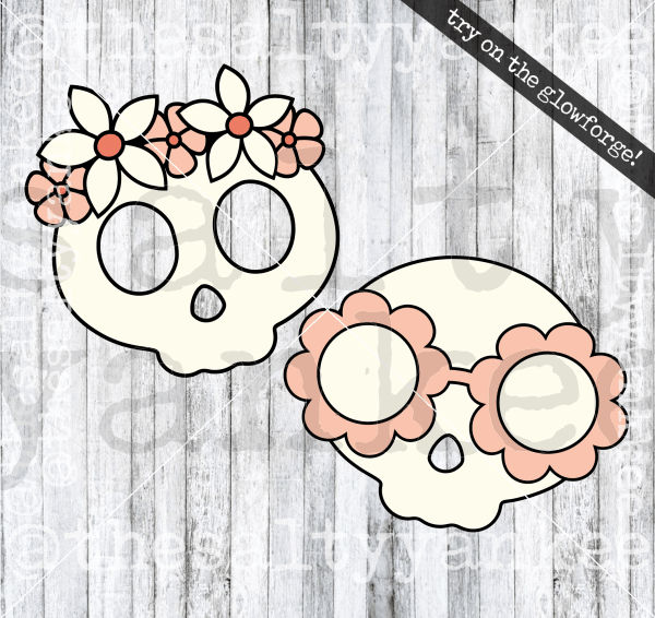 Hippie Skulls Flower Crown Svg And Png File Download Downloads